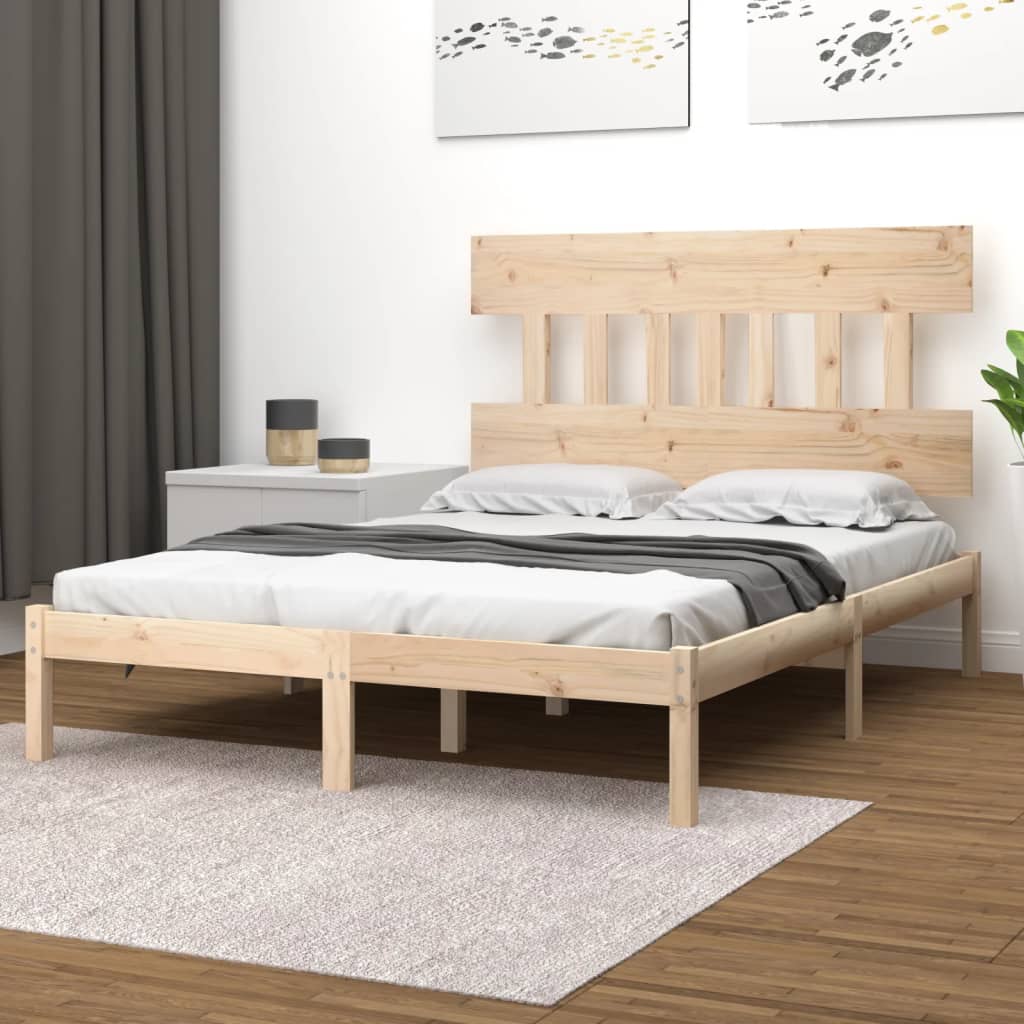 Bed Frame without Mattress 140x190 cm Solid Wood