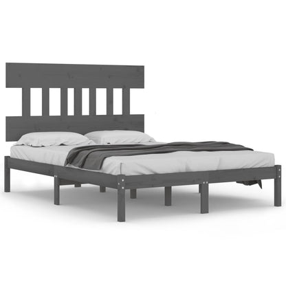 Bed Frame Grey Solid Wood 120x200 cm