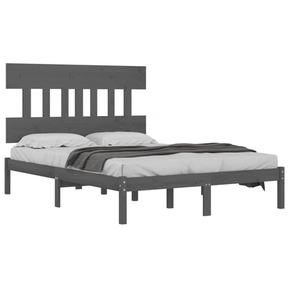 Bed Frame Grey Solid Wood 120x200 cm