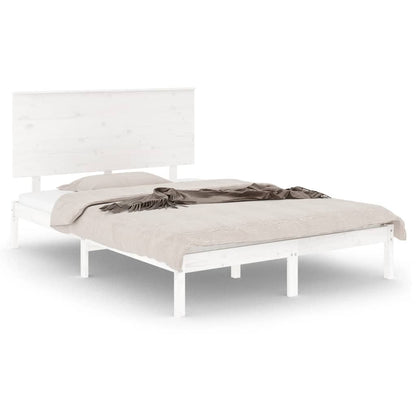 Bed Frame White Solid Wood Pine 140x200 cm