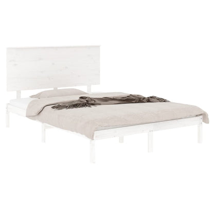 Bed Frame White Solid Wood Pine 140x200 cm