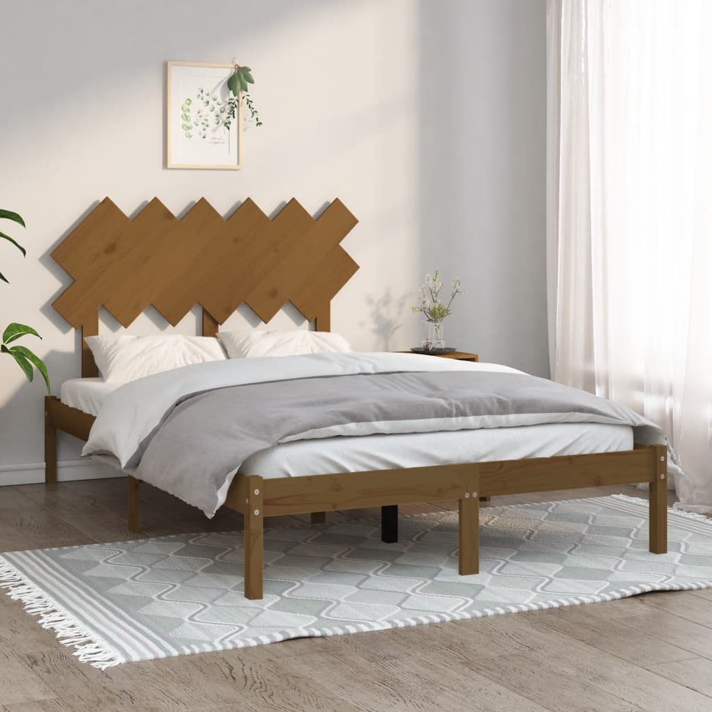 Bed Frame Honey Brown 120x200 cm Solid Wood