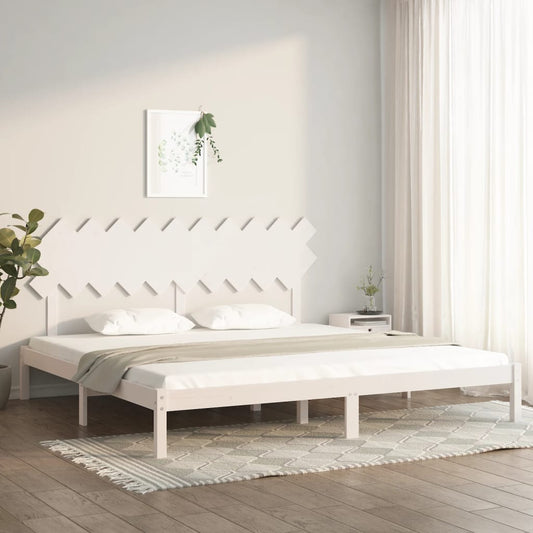 Bed Frame without Mattress White 200x200 cm Solid Wood