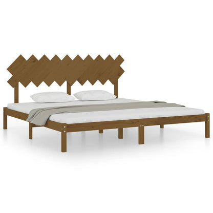 Bed Frame without Mattress Honey Brown 200x200 cm Solid Wood