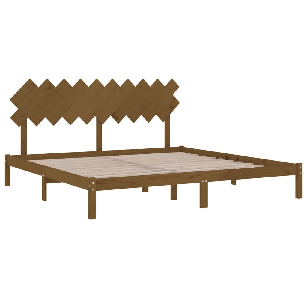 Bed Frame without Mattress Honey Brown 200x200 cm Solid Wood