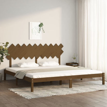 Bed Frame without Mattress Honey Brown 200x200 cm Solid Wood