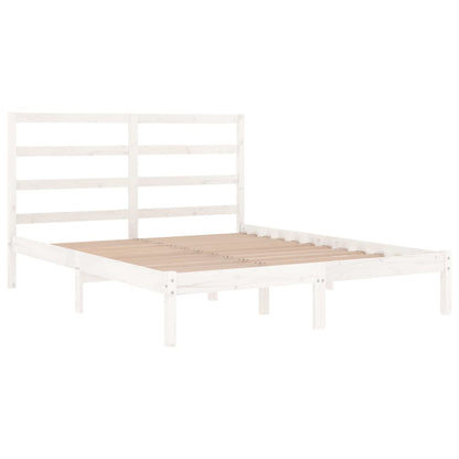 Bed Frame without Mattress White 140x190 cm Solid Wood Pine