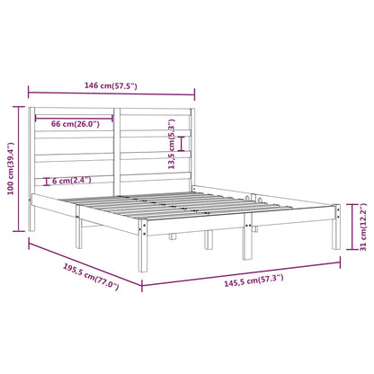 Bed Frame without Mattress White 140x190 cm Solid Wood Pine