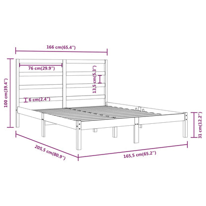 Bed Frame Solid Wood Pine 160x200 cm