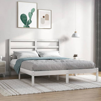 Bed Frame without Mattress White 160x200 cm Solid Wood Pine