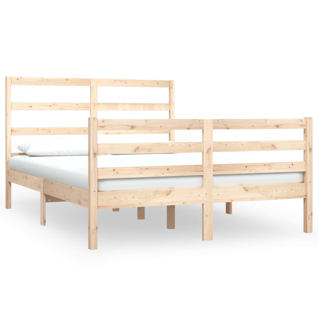 Bed Frame Solid Wood Pine 120x190 cm Small Double