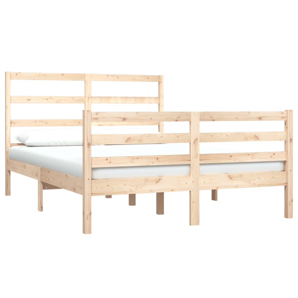 Bed Frame Solid Wood Pine 120x190 cm Small Double