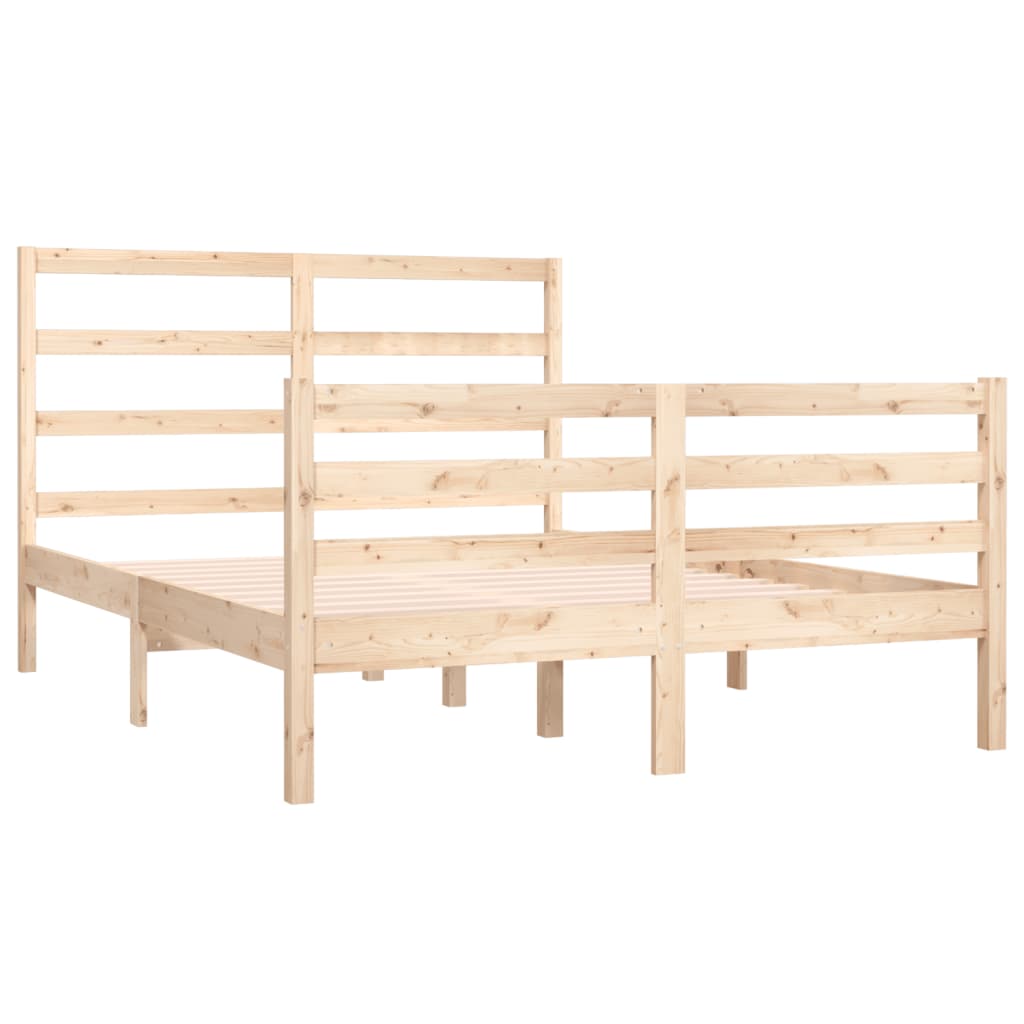 Bed Frame Solid Wood Pine 120x190 cm Small Double