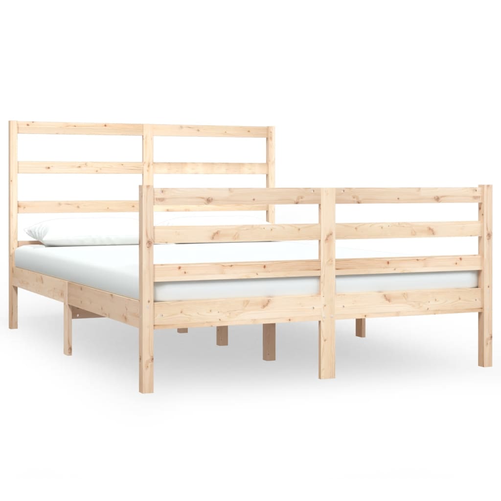 Bed Frame Solid Wood Pine 140x190 cm