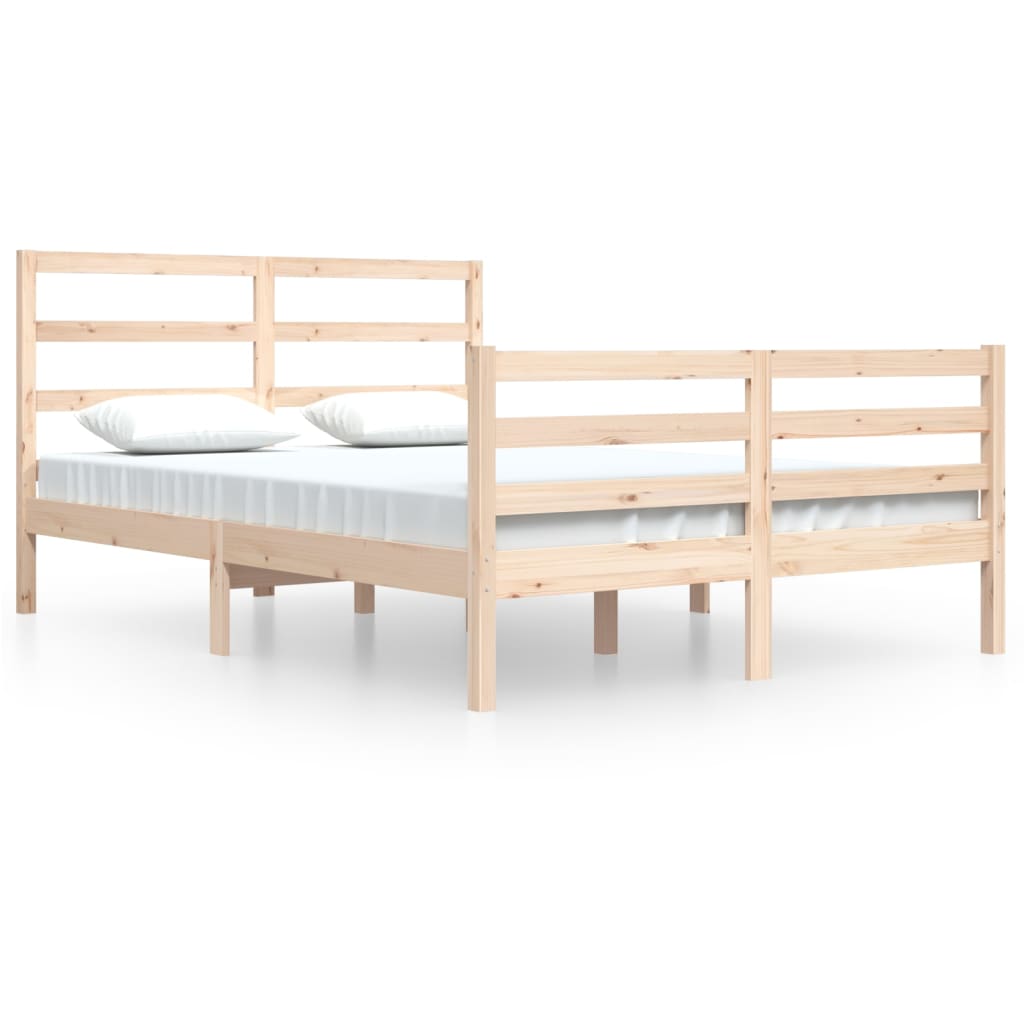 Bed Frame without Mattress Solid Wood Pine 140x200 cm