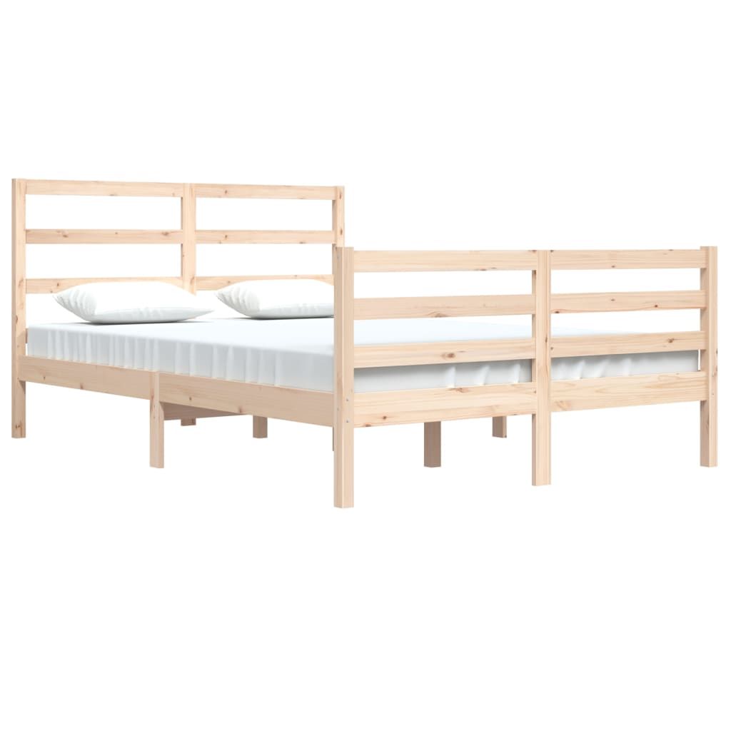 Bed Frame without Mattress Solid Wood Pine 140x200 cm