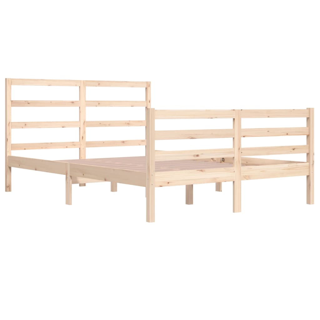 Bed Frame without Mattress Solid Wood Pine 140x200 cm