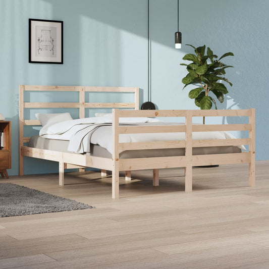 Bed Frame without Mattress Solid Wood Pine 140x200 cm