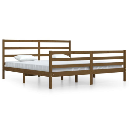 Bed Frame without Mattress Honey Brown Solid Wood Pine 200x200 cm