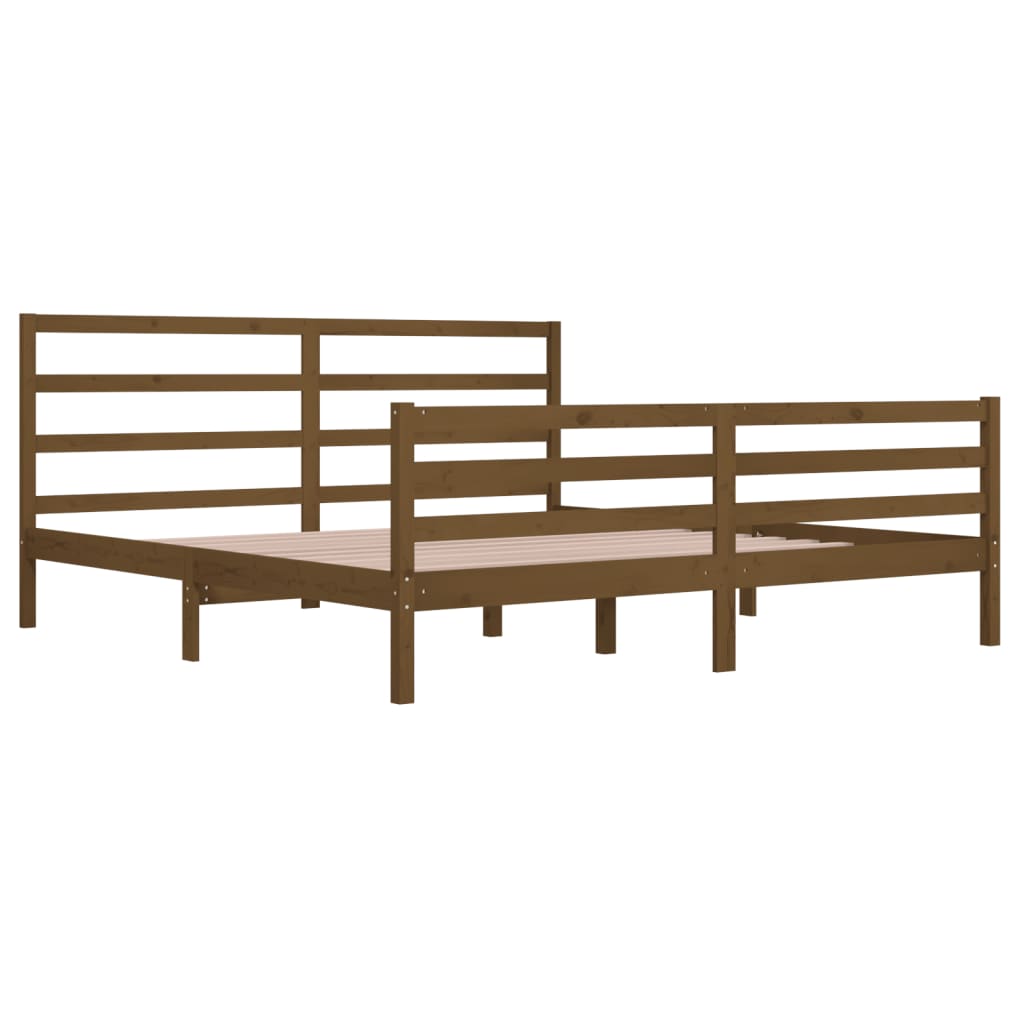 Bed Frame without Mattress Honey Brown Solid Wood Pine 200x200 cm