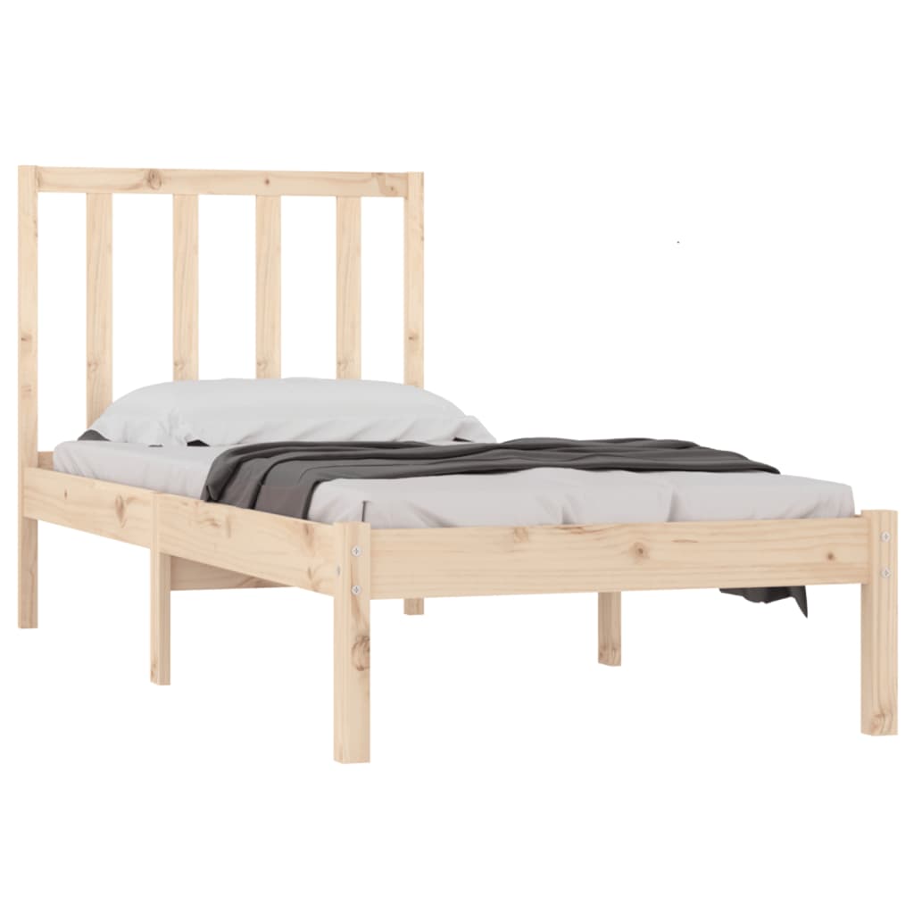 Bed Frame without Mattress 75x190 cm Small Single Solid Wood Pine