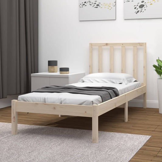 Bed Frame without Mattress 75x190 cm Small Single Solid Wood Pine