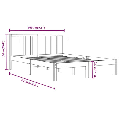 Bed Frame Solid Wood Pine 140x200 cm