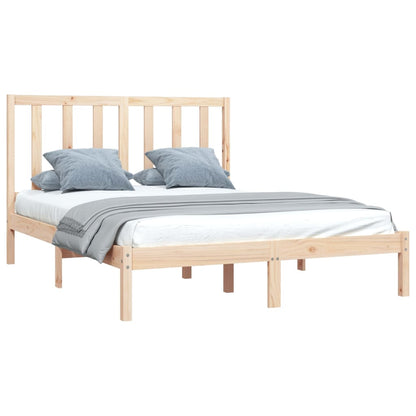 Bed Frame Solid Wood Pine 135x190 cm Double