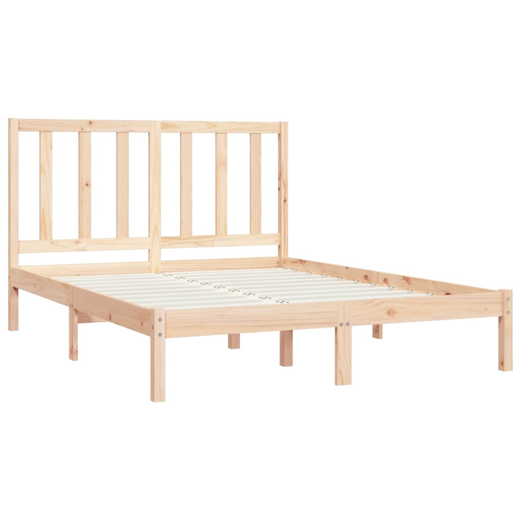 Bed Frame Solid Wood Pine 135x190 cm Double