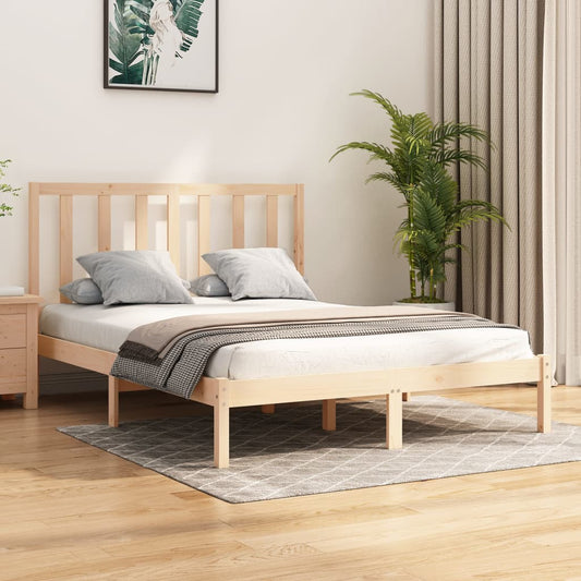 Bed Frame Solid Wood Pine 135x190 cm Double