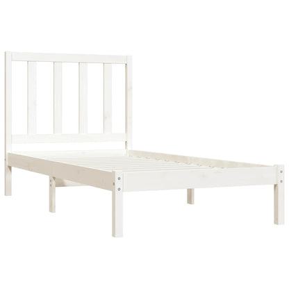 Bed Frame White Solid Wood Pine 100x200 cm