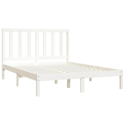 Bed Frame White Solid Wood Pine 120x200 cm