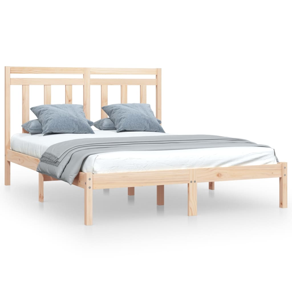 Bed Frame without Mattress 140x190 cm Solid Wood