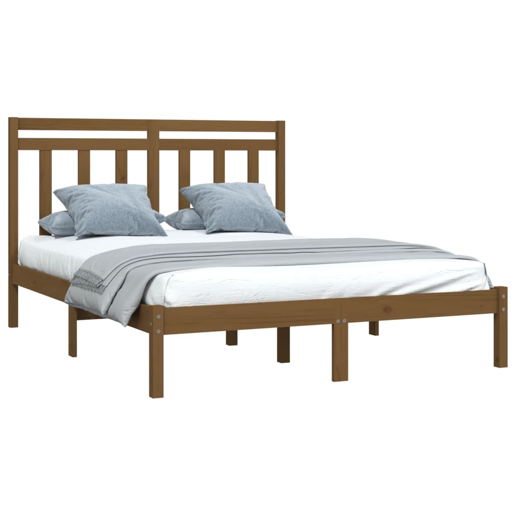 Bed Frame Honey Brown Solid Wood 120x200 cm