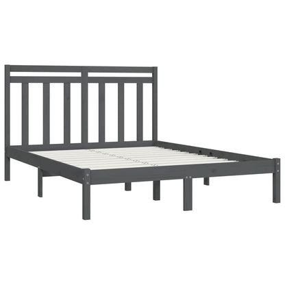 Bed Frame without Mattress Grey 160x200 cm Solid Wood