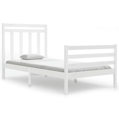 Bed Frame without Mattress White 100x200 cm Solid Wood