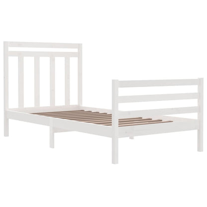 Bed Frame without Mattress White 100x200 cm Solid Wood