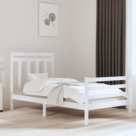 Bed Frame without Mattress White 100x200 cm Solid Wood