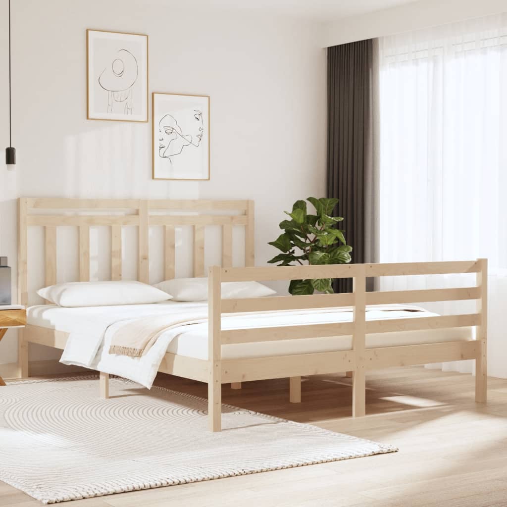 Bed Frame Solid Wood 150x200 cm King Size