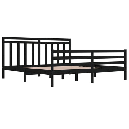 \vidaXL Bed Frame without Mattress Black 200x200 cm Solid Wood