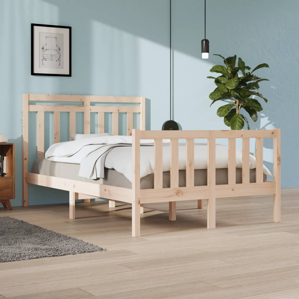 Bed Frame Solid Wood 120x190 cm Small Double