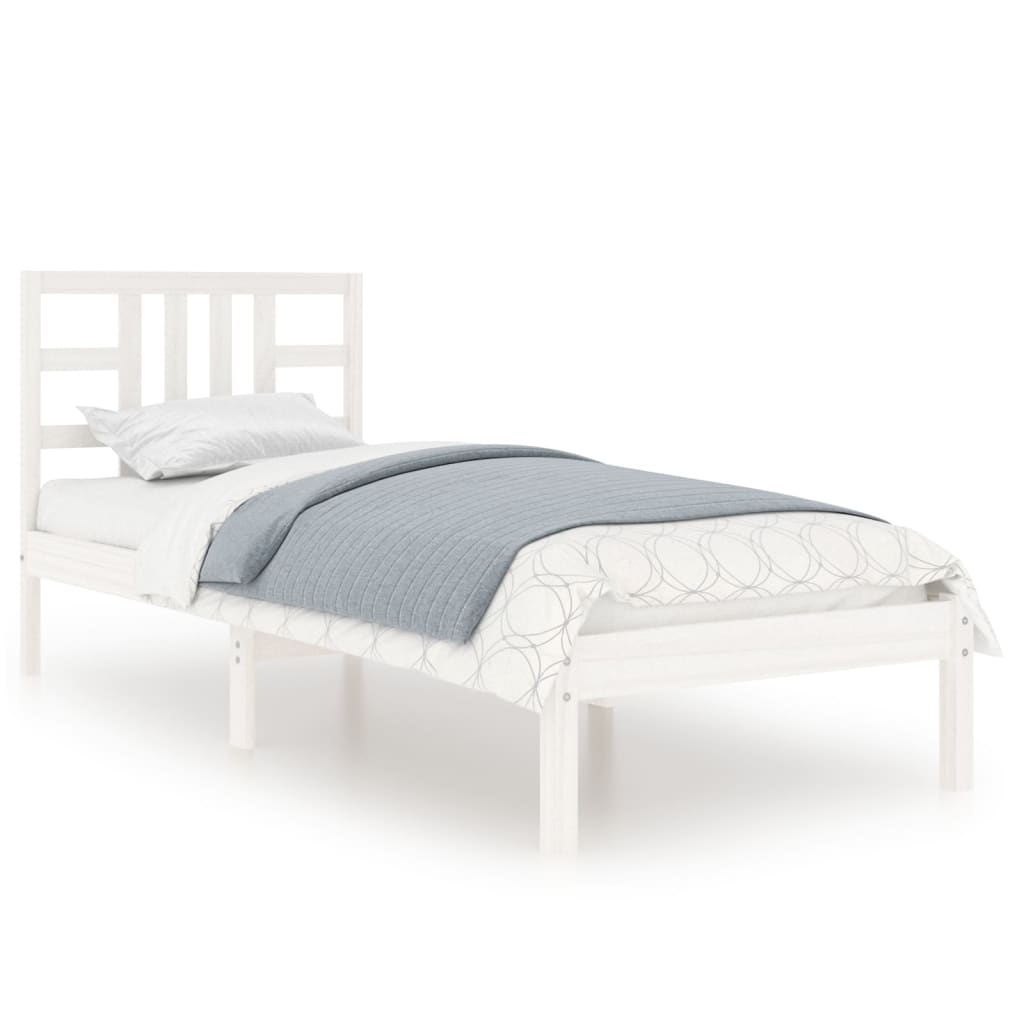 Bed Frame without Mattress White 75x190 cm Small Single Solid Wood