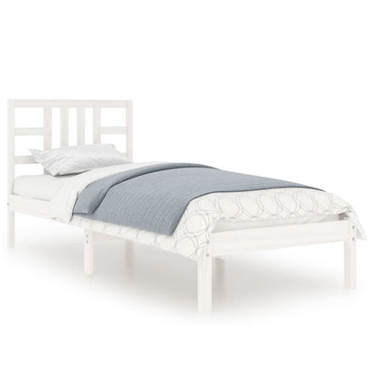 Bed Frame without Mattress White 75x190 cm Small Single Solid Wood