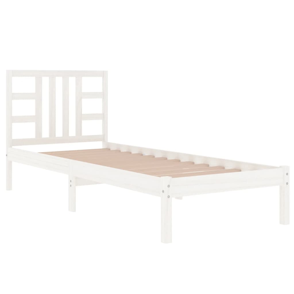 Bed Frame without Mattress White 75x190 cm Small Single Solid Wood