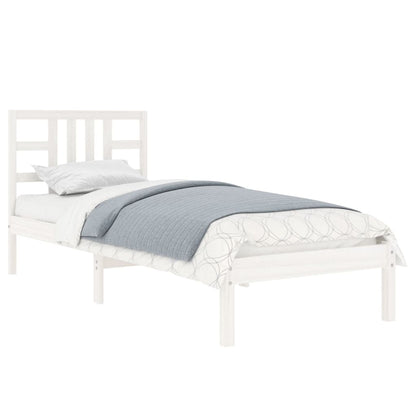 Bed Frame without Mattress White 90x190 cm Single Solid Wood