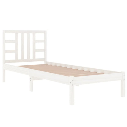 Bed Frame without Mattress White 90x190 cm Single Solid Wood