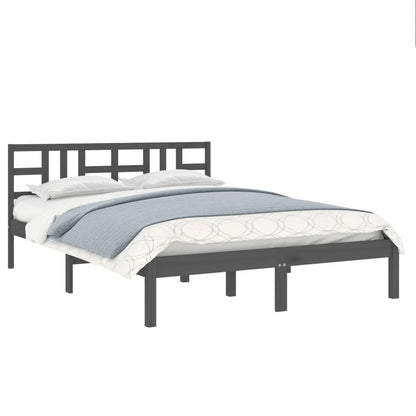 Bed Frame Grey Solid Wood 120x200 cm