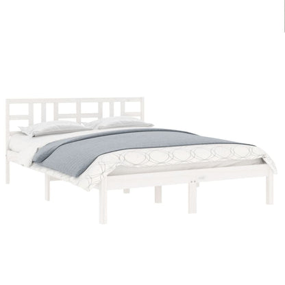 Bed Frame White Solid Wood 180x200 cm Super King Size