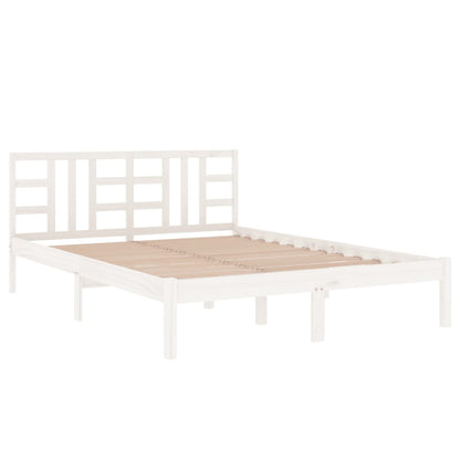 Bed Frame White Solid Wood 180x200 cm Super King Size