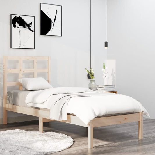 Bed Frame Solid Wood 75x190 cm Small Single